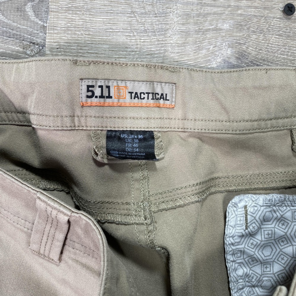 5.11 Tactical Pants Mens 36 Khaki Beige Chino Utility Straight Leg 74481 - Picture 3 of 10